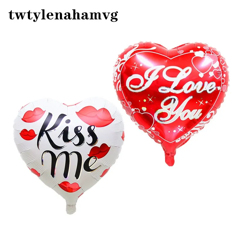 Красный с надписью I LOVE YOU KISS ME (Поцелуй меня) цвета персика вечерние шар мать
