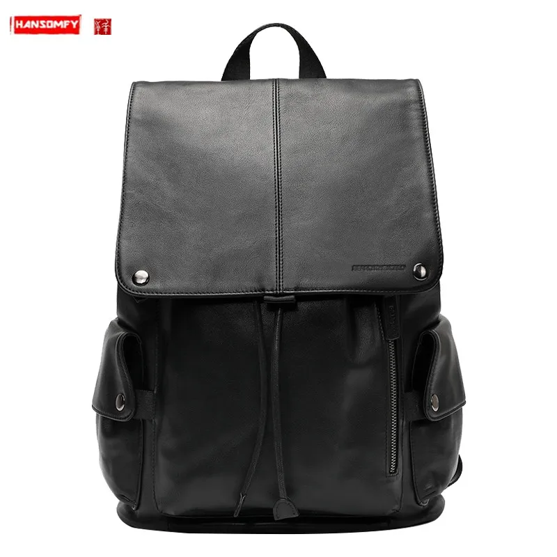 HANSOMFY leather Men Backpack business casual top layer leather school bag fashion trend large capacity travel backpacks compute
HANSOMFY leather Men Backpack business casual top layer leather school bag fashion trend large capacity travel backpacks compute