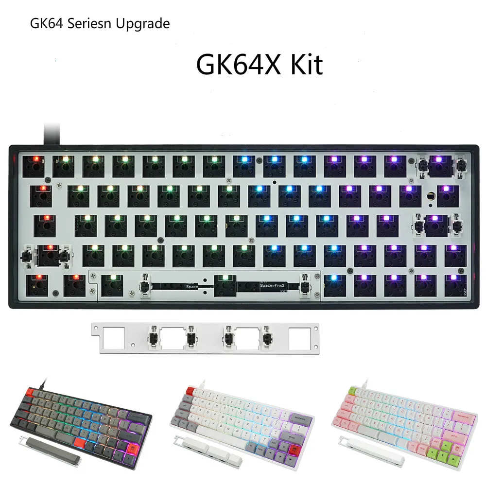 Фото GK64X механическая клавиатура GK64 улучшенная версия горячая замена RGB светильник