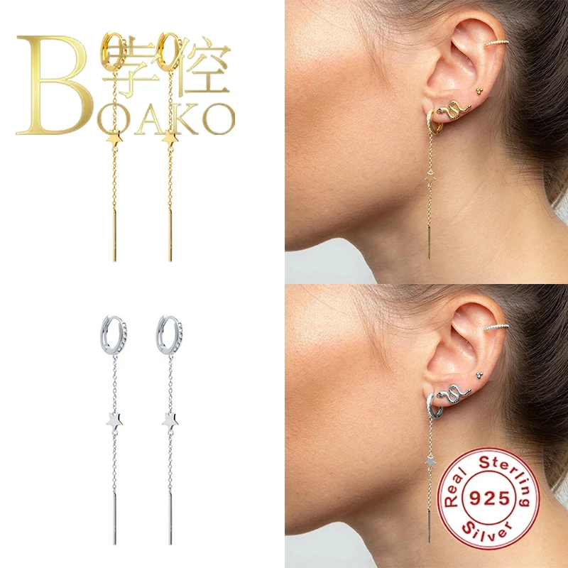 BOAKO Zircon Star Tassel Earrings For Women 925 Silver Earrings 2020 Fashionable Hoop Earrings Jewelry Pendientes Brincos Aretes
BOAKO Zircon Star Tassel Earrings For Women 925 Silver Earrings 2020 Fashionable Hoop Earrings Jewelry Pendientes Brincos Aretes