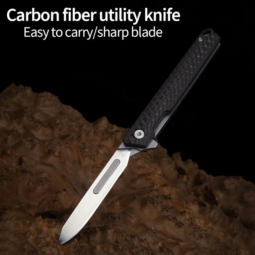 Carbon fiber folding knife emergency outdoor self-defense knife EDC high hardness portable multifunctional rescue tool knife
Carbon fiber folding knife emergency outdoor self-defense knife EDC high hardness portable multifunctional rescue tool knife