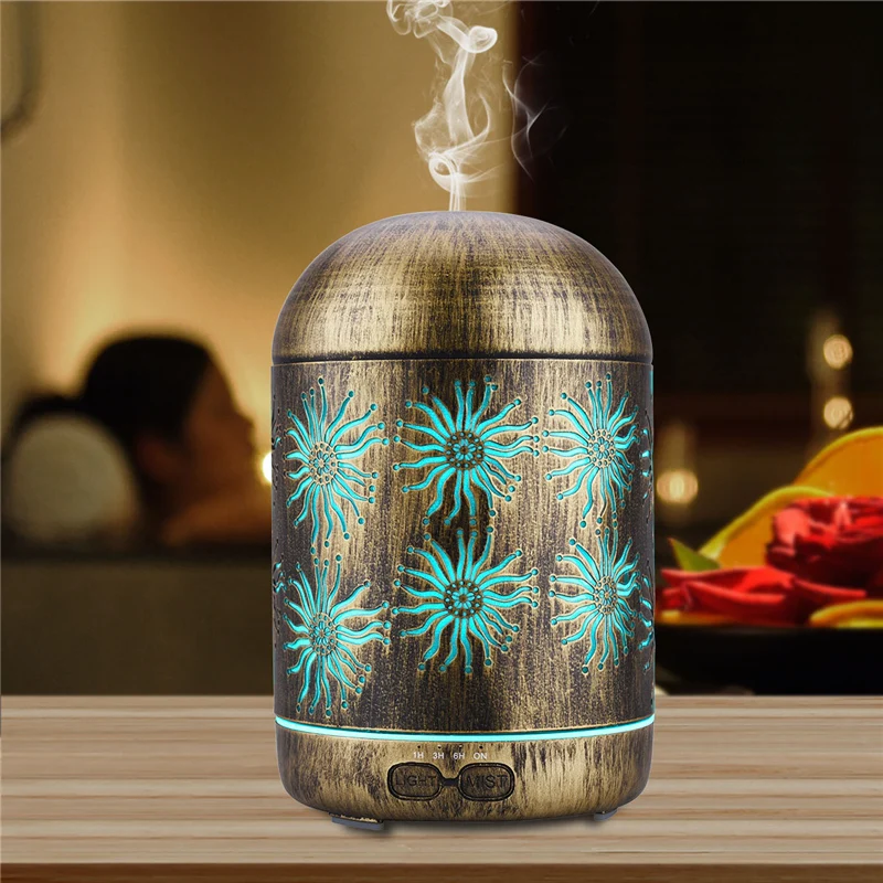 300ml Metal Ultrasonic Humidifier Aromatherapy Essential Oil Diffuser Air Moistener 7 Color LED Lights Waterless Auto Shut-off
300ml Metal Ultrasonic Humidifier Aromatherapy Essential Oil Diffuser Air Moistener 7 Color LED Lights Waterless Auto Shut-off