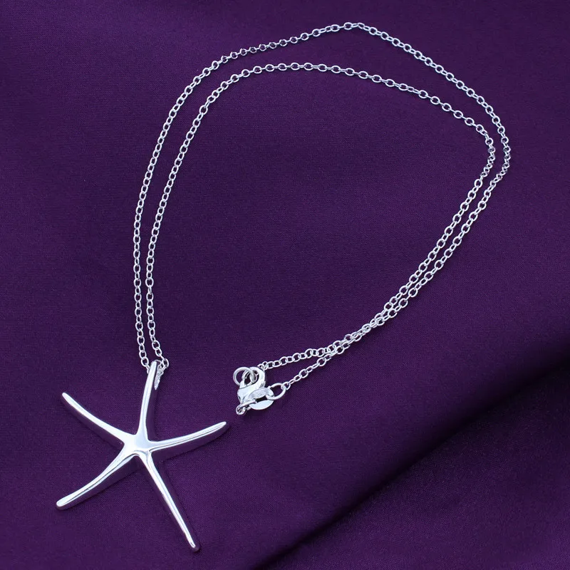 925 Sterling Silver Jewelry Fashion Big Starfish Pendants Necklace 18 Inch Woman's Classic Clothes With Gifts Z231
925 Sterling Silver Jewelry Fashion Big Starfish Pendants Necklace 18 Inch Woman's Classic Clothes With Gifts Z231