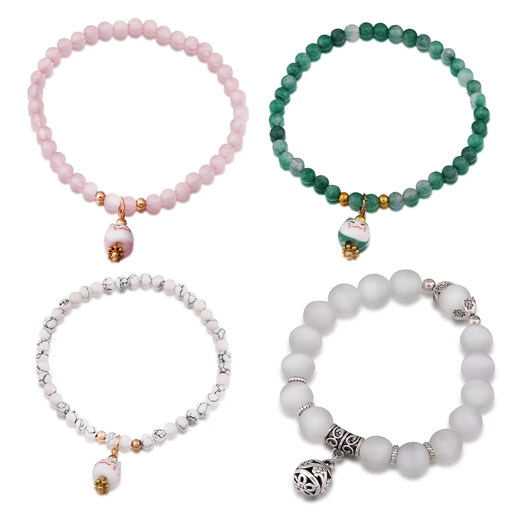 New Simple Fashion Lucky Cat Small Bangle Colorful Natural Stone Beaded Bracelet Adjustable Bracelet Aromatherapy Locket Jewelry
New Simple Fashion Lucky Cat Small Bangle Colorful Natural Stone Beaded Bracelet Adjustable Bracelet Aromatherapy Locket Jewelry