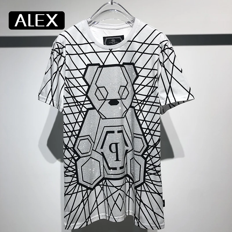 Alex Plein t shirt man teddy bear rhinestones white cotton tshirt for men clothing round neck short sleeve streetwear causal new
Alex Plein t shirt man teddy bear rhinestones white cotton tshirt for men clothing round neck short sleeve streetwear causal new