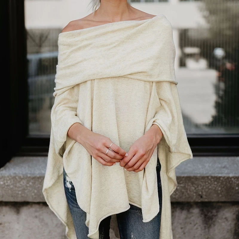 Pullover Blouse Off Shoulder Top Asymmetric Overlap Solid Poncho Womens Clothing Blusas 2023 Spring Fashion Ladies Top
Pullover Blouse Off Shoulder Top Asymmetric Overlap Solid Poncho Womens Clothing Blusas 2023 Spring Fashion Ladies Top