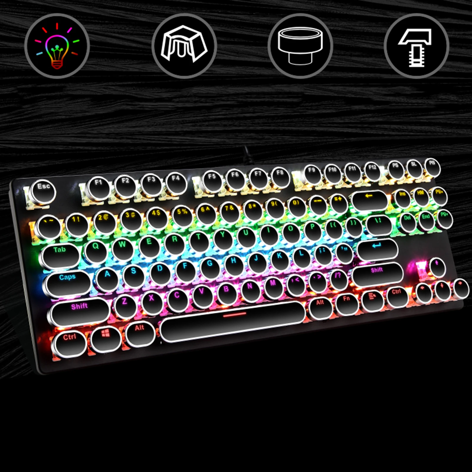 K550 Mechanical Gaming Keyboard RGB LED Rainbow Backlit Wired Keyboard 87 Keys Wired Game Keyboards
K550 Mechanical Gaming Keyboard RGB LED Rainbow Backlit Wired Keyboard 87 Keys Wired Game Keyboards