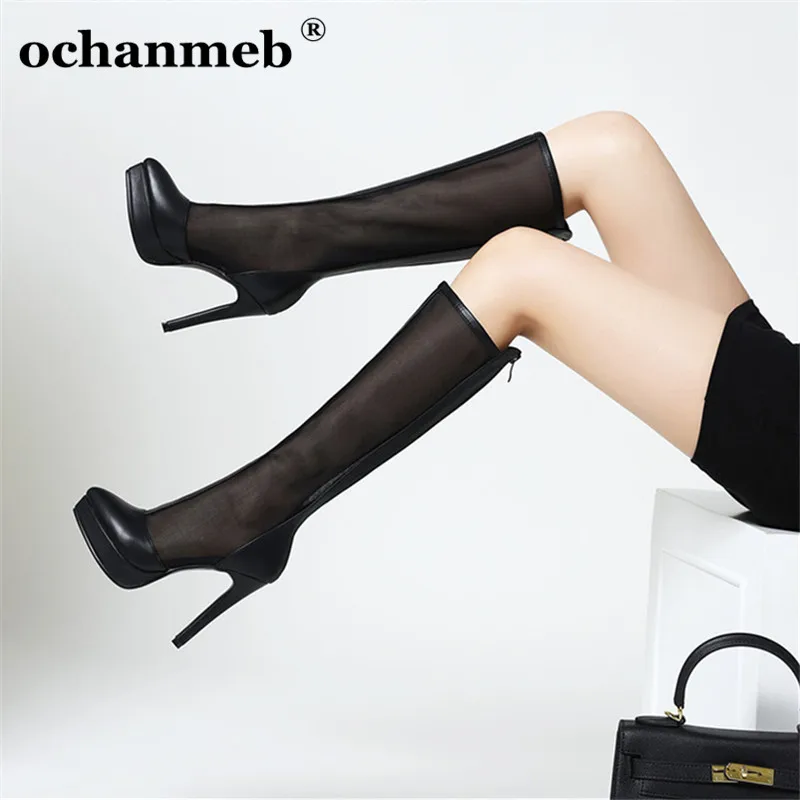 Женские сапоги до колена ochanmeb, сетчатые сапоги на тонком высоком каблуке-шпильке, на платформе, мотоциклетная обувь, большие размеры 43
Женские сапоги до колена ochanmeb, сетчатые сапоги на тонком высоком каблуке-шпильке, на платформе, мотоциклетная обувь, большие размеры 43