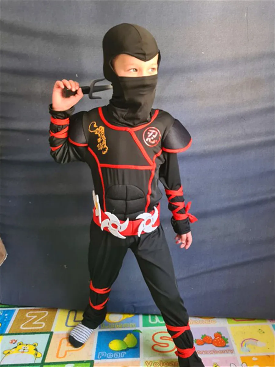 

Children's Day Kids Dragon Ninja Cosplay Costumes Boys Children Fancy Party Samurai Warrior Suit Swordsman