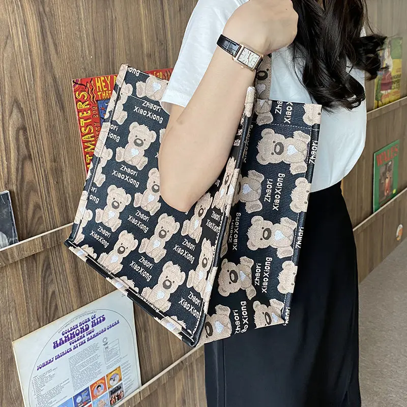 Large Women Canvas Bear Tote Shopping Bag Kawaii Handbag For Women Free Shiping 2021 New Trend Big Ladies Fabric Shoulder Bag
Large Women Canvas Bear Tote Shopping Bag Kawaii Handbag For Women Free Shiping 2021 New Trend Big Ladies Fabric Shoulder Bag