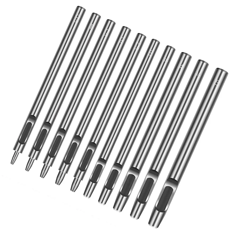 10pcs Leather Hole Punch Set 0.5mm-5mm Round Steel Hollow Belt Punch Kit Carving Tool for Craftsman Round Hollow Drilling
10pcs Leather Hole Punch Set 0.5mm-5mm Round Steel Hollow Belt Punch Kit Carving Tool for Craftsman Round Hollow Drilling