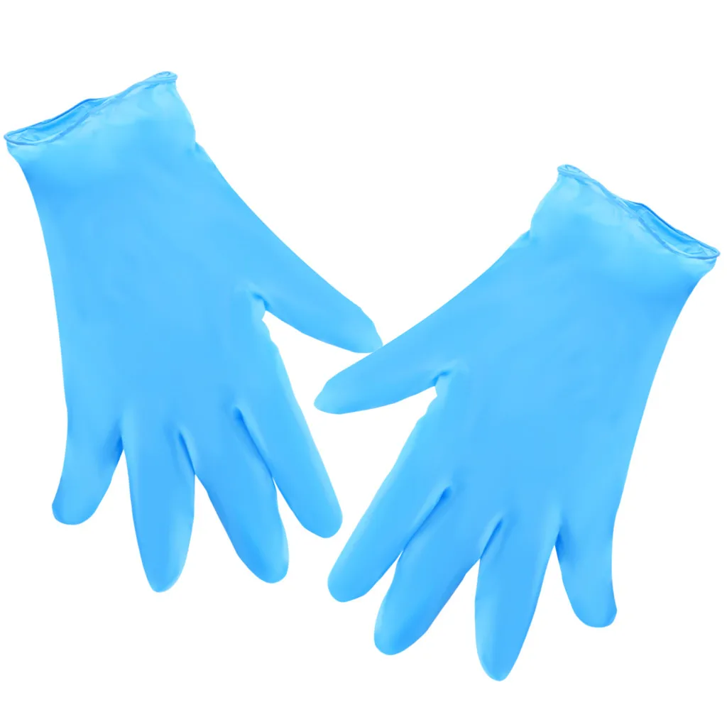 Голубые ультратонкие одноразовые латексные перчатки для мытья посуды кухни