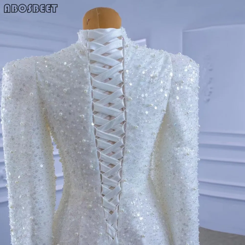Vintage Wedding Dress 2021 with Long Sleeve High Collar Shining Sequins Pearls Beads Luxury Wedding Gown for Bridal Floor Length
Vintage Wedding Dress 2021 with Long Sleeve High Collar Shining Sequins Pearls Beads Luxury Wedding Gown for Bridal Floor Length