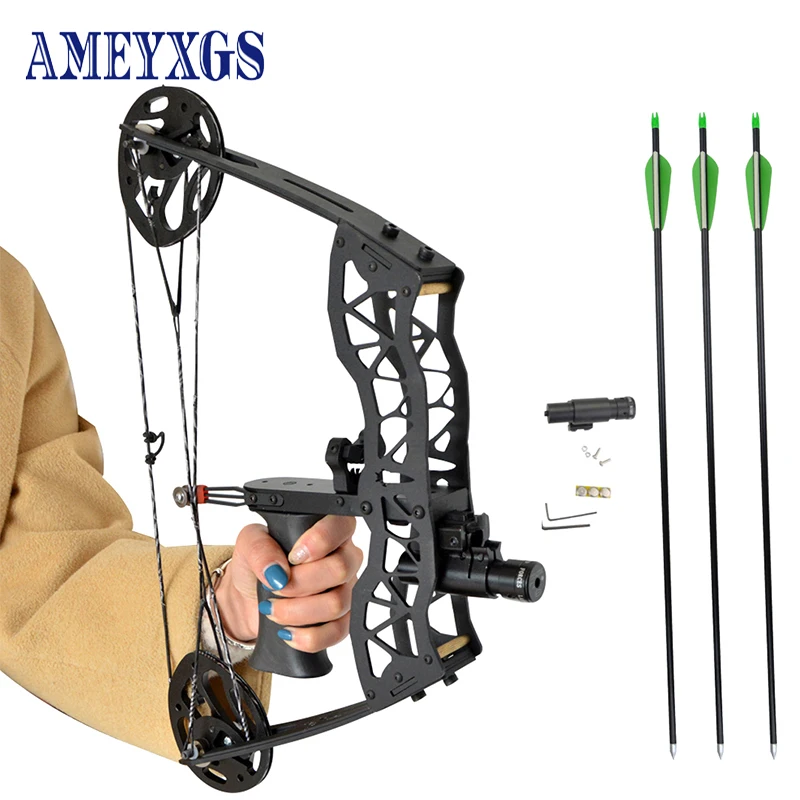 1set 28lbs Mini Archery Compound Bow Metal Wheel Shooting Range 100 Meter With 3 Arrows for Left/Right Hands Hunting Accessories
1set 28lbs Mini Archery Compound Bow Metal Wheel Shooting Range 100 Meter With 3 Arrows for Left/Right Hands Hunting Accessories