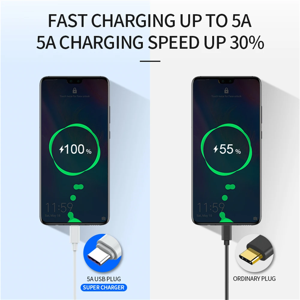 UGI 5A Super Fast Charger USB C Cable for Huawei P30 P20 Lite Xiaomi Mi 9 8 Quick Charge 3.0 Type Charging Samsung S10 | Мобильные