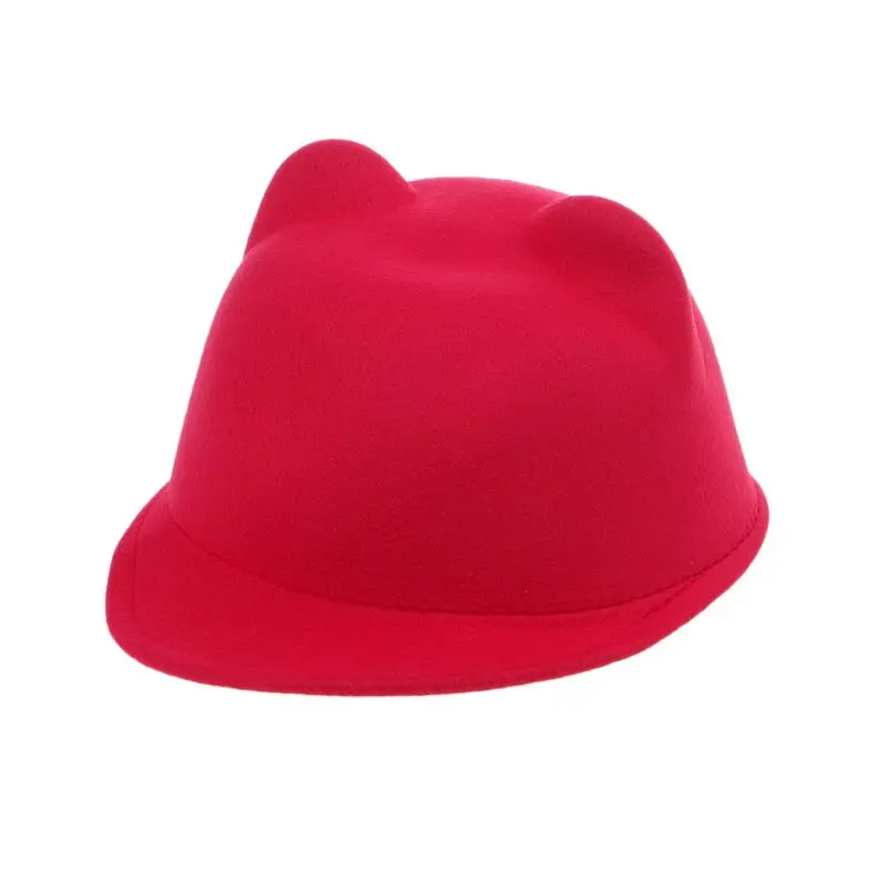 New Winter Women Girl Wool Derby Devil Hat Cute Kitty Cat Ears Bowler Cap
New Winter Women Girl Wool Derby Devil Hat Cute Kitty Cat Ears Bowler Cap