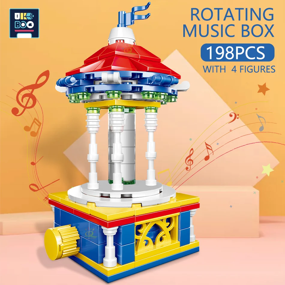 198Pcs Amusement Park Merry-Go-Round Rotary Music Box Building Blocks City Children's Theme Park Figures Bricks Kid Toys
198Pcs Amusement Park Merry-Go-Round Rotary Music Box Building Blocks City Children's Theme Park Figures Bricks Kid Toys