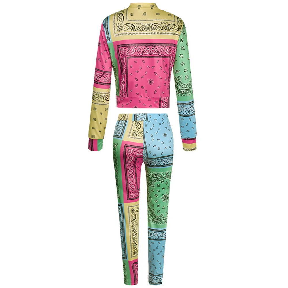 Paisley Bandanna Print Long Sleeve Crop Top and Drawstring High Waist Jogger Pant Women 2 Two Piece Set Fall Clothes for Women
Paisley Bandanna Print Long Sleeve Crop Top and Drawstring High Waist Jogger Pant Women 2 Two Piece Set Fall Clothes for Women