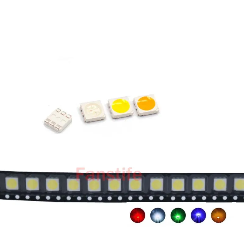 100pcs/lot LED5050 SMD Lamp Beads 0.2W Light-emitting Diode Light Source 5050 White Green Red Yellow Pink Orange Ice Blue RGB
100pcs/lot LED5050 SMD Lamp Beads 0.2W Light-emitting Diode Light Source 5050 White Green Red Yellow Pink Orange Ice Blue RGB