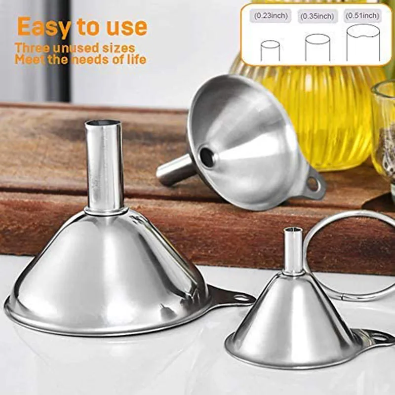 Kitchen Funnels for Filling Bottles, 3pcs Small Food Grade Stainless Steel Metal Kitchen Funnels Set for Essential Oil Spices L
Kitchen Funnels for Filling Bottles, 3pcs Small Food Grade Stainless Steel Metal Kitchen Funnels Set for Essential Oil Spices L