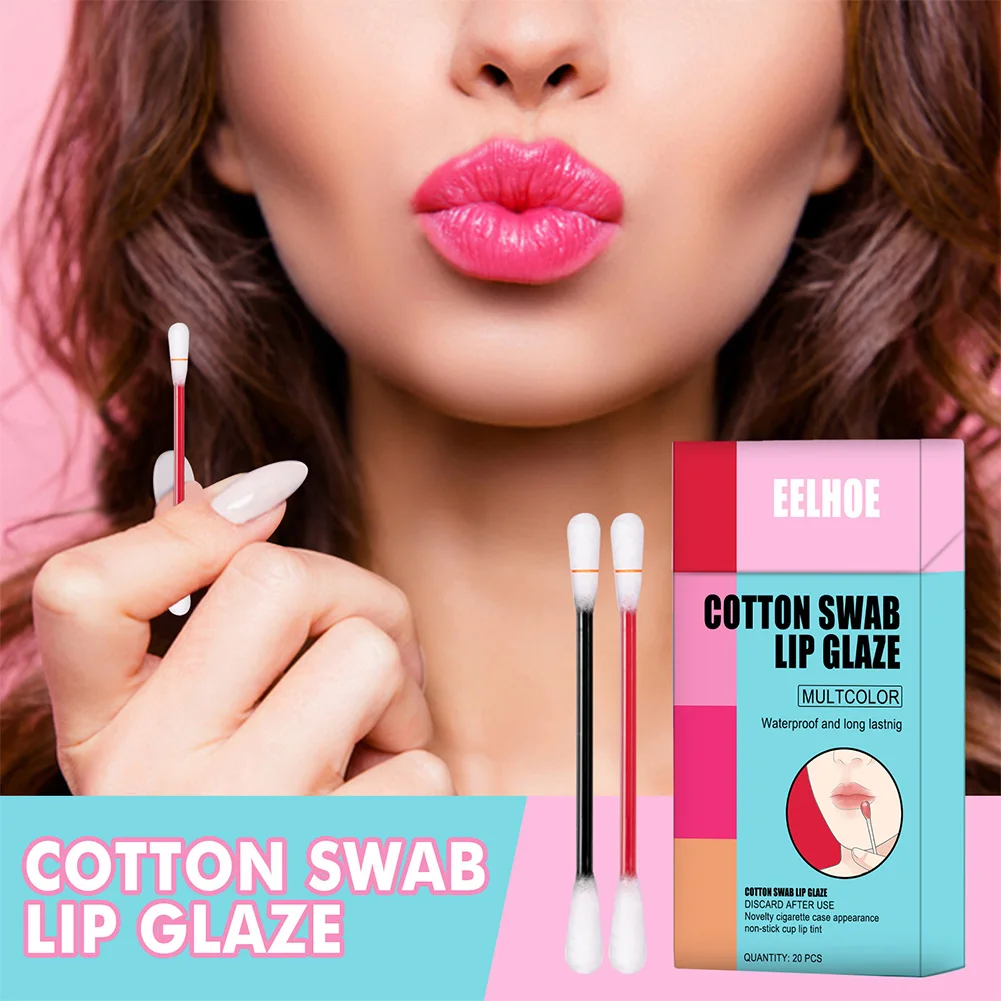 20 Sticks Cotton Swab Lipstick Cigarette Lip Stick Long Lasting Waterproof And Non-sticking Disposable Portable Gloss Lipstick
20 Sticks Cotton Swab Lipstick Cigarette Lip Stick Long Lasting Waterproof And Non-sticking Disposable Portable Gloss Lipstick