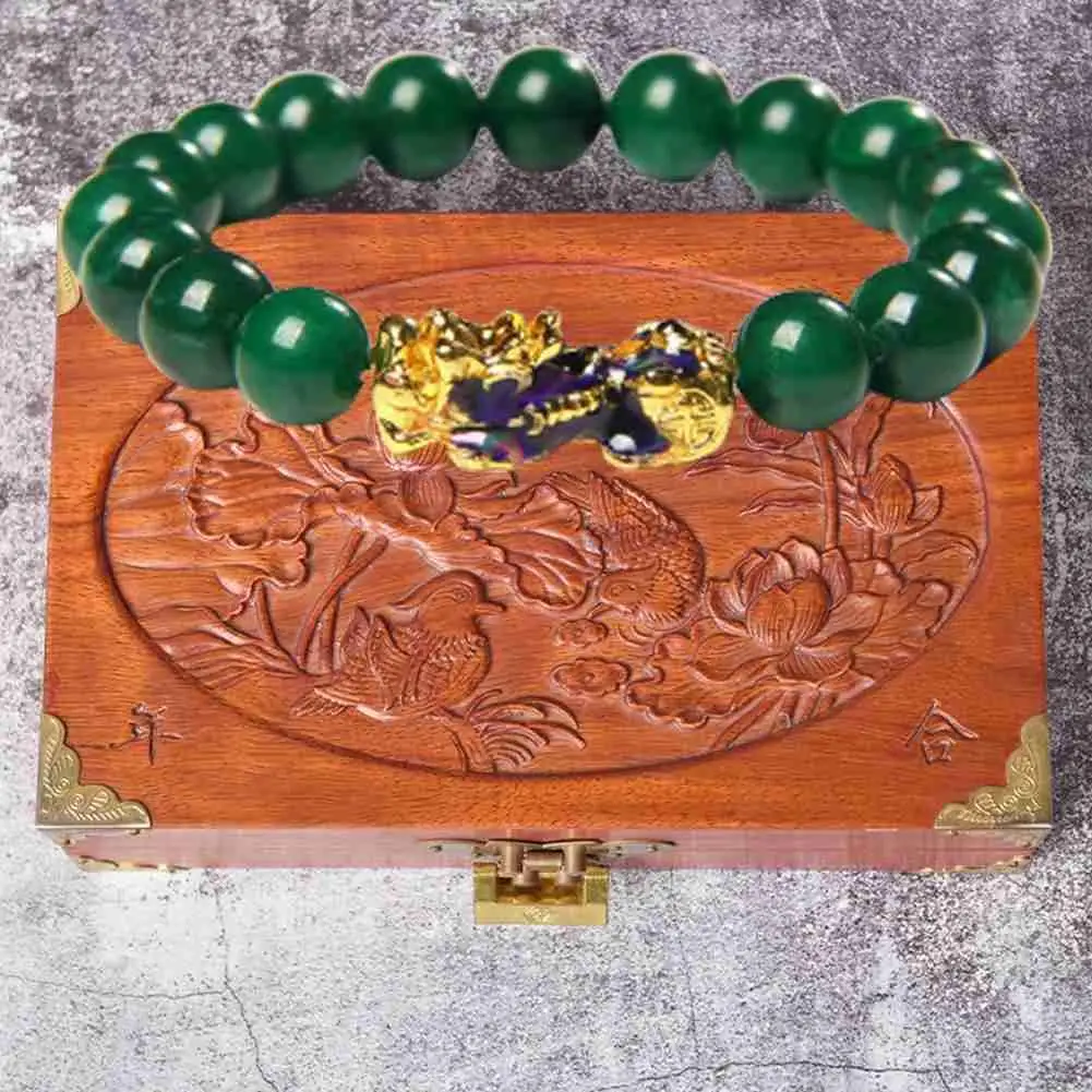 Pi Yao Feng Shui Green Jade Beads Bracelets Good Luck Charm Gold Color Changing Bracelet Attract Wealth Money Jewelry Gift
Pi Yao Feng Shui Green Jade Beads Bracelets Good Luck Charm Gold Color Changing Bracelet Attract Wealth Money Jewelry Gift