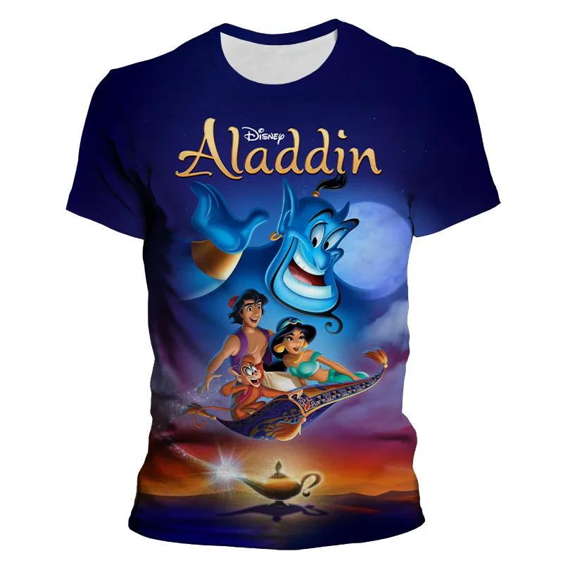 Новинка 2021 летняя футболка Aladdin 3D для мужчин и женщин Детская Повседневная