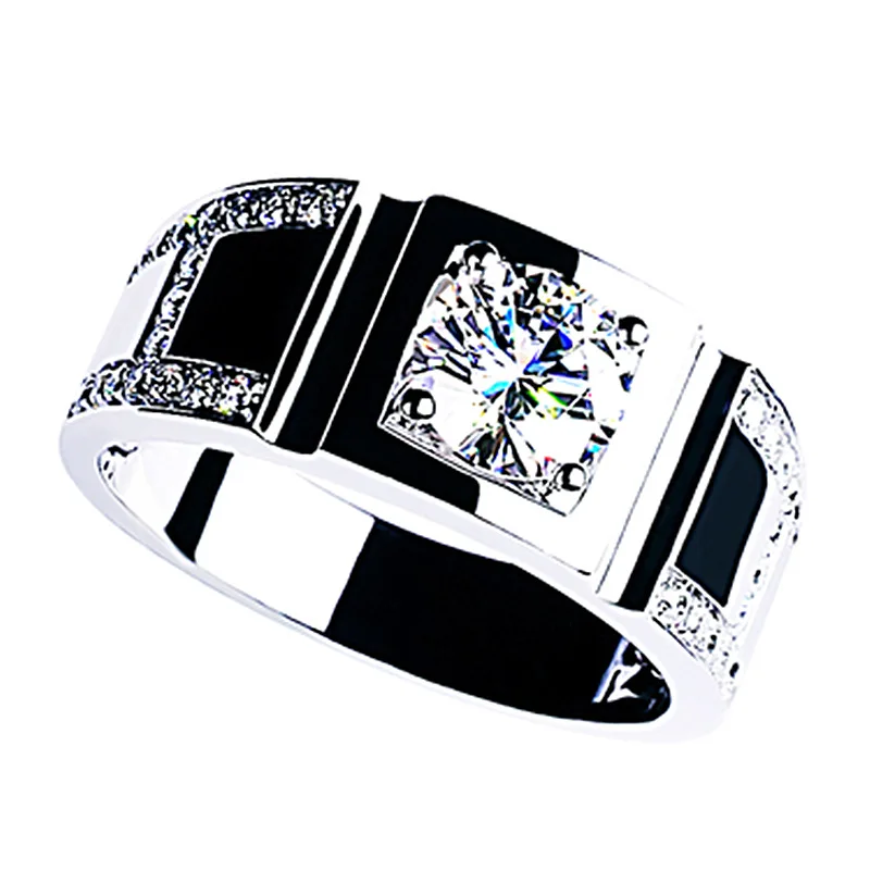 Classic White Gold Plated Wedding Ring Round Cut White Zircon Cocktail Party Men's Ring Business Ring Male Anniversary Jewelry 
Classic White Gold Plated Wedding Ring Round Cut White Zircon Cocktail Party Men's Ring Business Ring Male Anniversary Jewelry