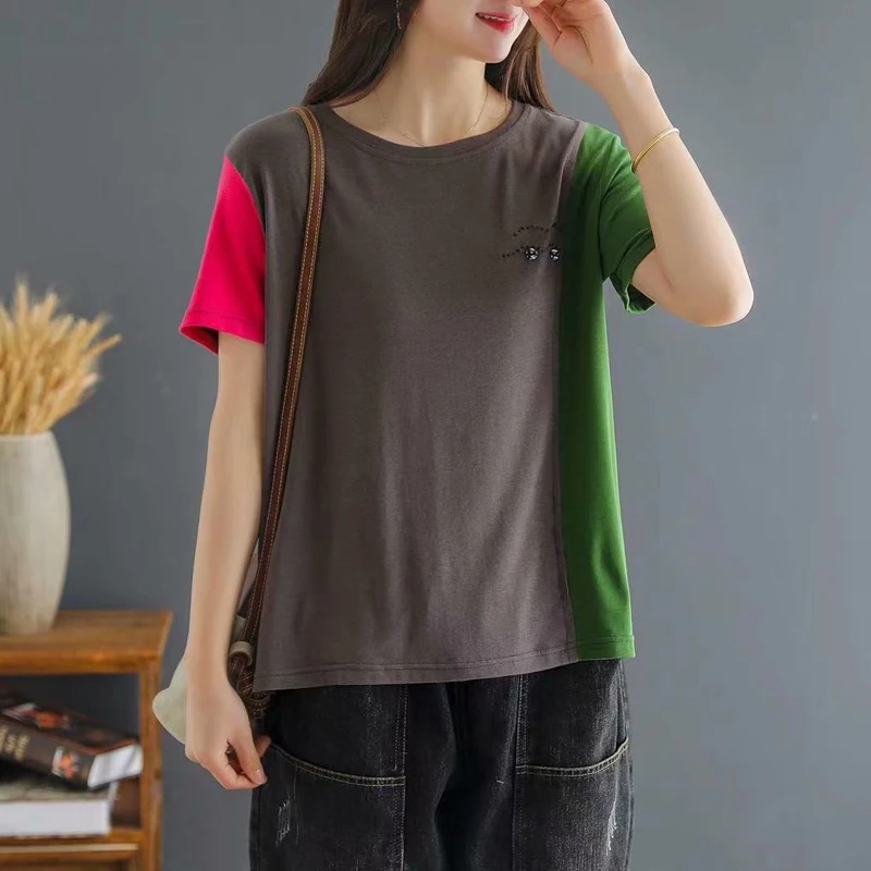 Masss Wasss Summer 2021 New Style Women Patchwork Yellow Contrast Color Tshirts Ladies O-Neck Short Sleeve Tee Girl Cotton Tops
Masss Wasss Summer 2021 New Style Women Patchwork Yellow Contrast Color Tshirts Ladies O-Neck Short Sleeve Tee Girl Cotton Tops
