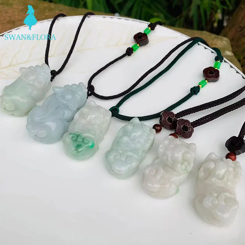 Natural Myanmar Emerald Lucky Pixiu Men's and Women's Jade Pendant Necklace Pendant Jewelry 
Natural Myanmar Emerald Lucky Pixiu Men's and Women's Jade Pendant Necklace Pendant Jewelry