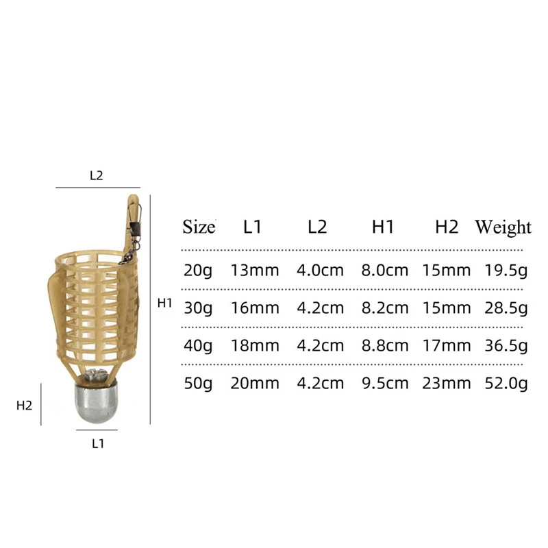 Fishing Lure Cage With Line Hooks 20G-50G Fish Bait Feeder Basket Holder Fishing Accessories
Fishing Lure Cage With Line Hooks 20G-50G Fish Bait Feeder Basket Holder Fishing Accessories