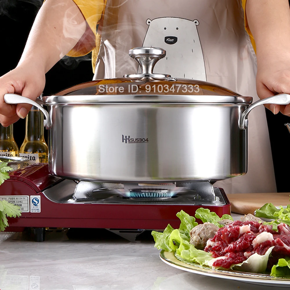 Double-Flavored Pot Thick 304 Stainless Steel Household Hot Pot Induction Cooker Special Shabu Large Capacity Saucepan
Double-Flavored Pot Thick 304 Stainless Steel Household Hot Pot Induction Cooker Special Shabu Large Capacity Saucepan
