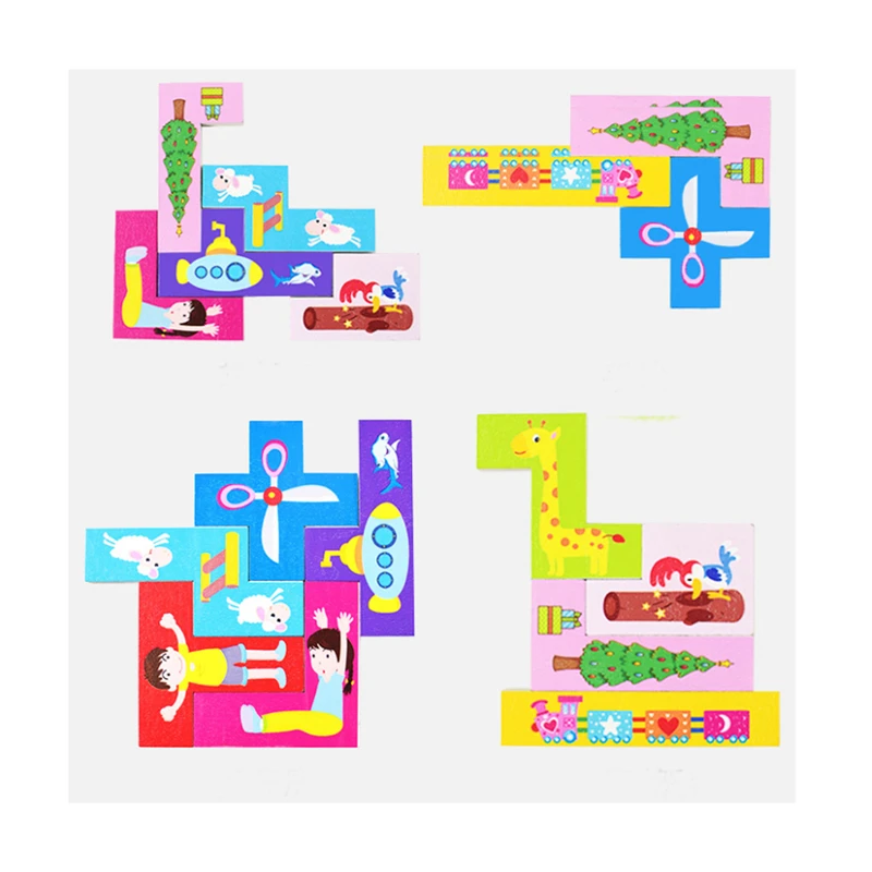 

Творческие деревянные ложки Радуга головоломка тетрис игрушки сборки головоломки Цвет комплект Развивающие игрушки для детей