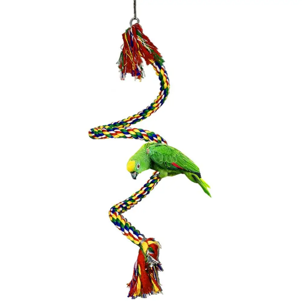 Bird Parrot Elastic Cotton Rope Metal Hanging Climbing Swing Stand Perch Chew Toy Color Rotating Bird Cage Decoration Pendant
Bird Parrot Elastic Cotton Rope Metal Hanging Climbing Swing Stand Perch Chew Toy Color Rotating Bird Cage Decoration Pendant