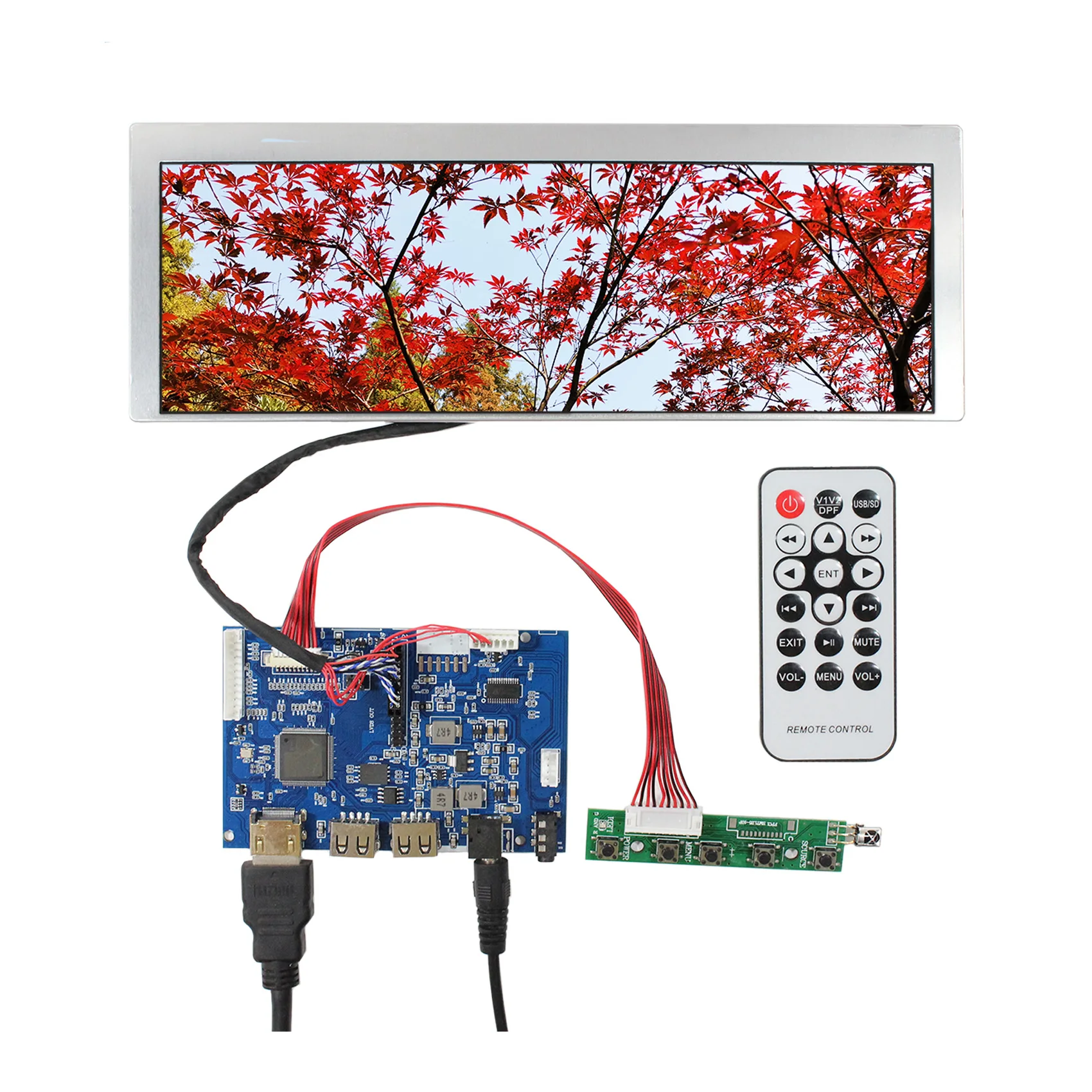 HD-MI USB Android LCD Controller Board 9.1inch LQ091B1LW01 822X260 Long Strip LCD Screen For Industrial Screen/Car Display
HD-MI USB Android LCD Controller Board 9.1inch LQ091B1LW01 822X260 Long Strip LCD Screen For Industrial Screen/Car Display