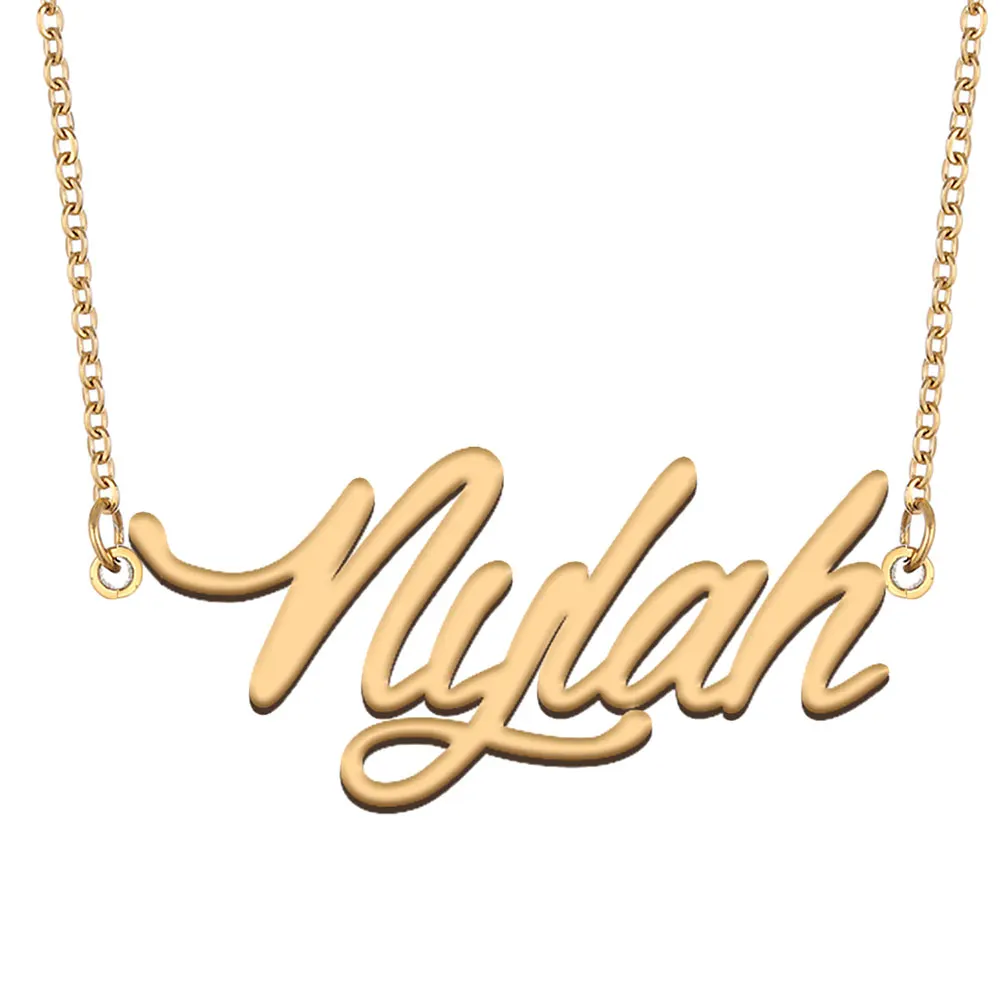 Nylah Name Necklace for Women Stainless Steel Jewelry Gold Plated Nameplate Pendant Femme Mother Girlfriend Gift
Nylah Name Necklace for Women Stainless Steel Jewelry Gold Plated Nameplate Pendant Femme Mother Girlfriend Gift