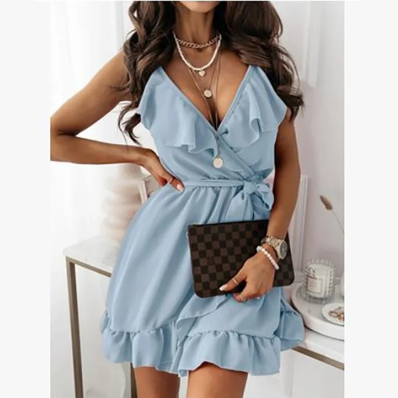 Sexy Deep V Neck Red Ruffles Mini Dress Women 2021 Summer Spaghetti Strap Sundress Casual Ladies Dress For Women Robe Femme
Sexy Deep V Neck Red Ruffles Mini Dress Women 2021 Summer Spaghetti Strap Sundress Casual Ladies Dress For Women Robe Femme