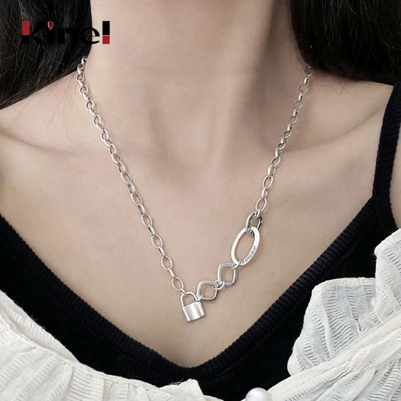 Kinel 925 Sterling Silver Lock Pendant Necklace Vintage Thai Silver 2020 Women Necklace New Silver 925 Jewelry Girls
Kinel 925 Sterling Silver Lock Pendant Necklace Vintage Thai Silver 2020 Women Necklace New Silver 925 Jewelry Girls
