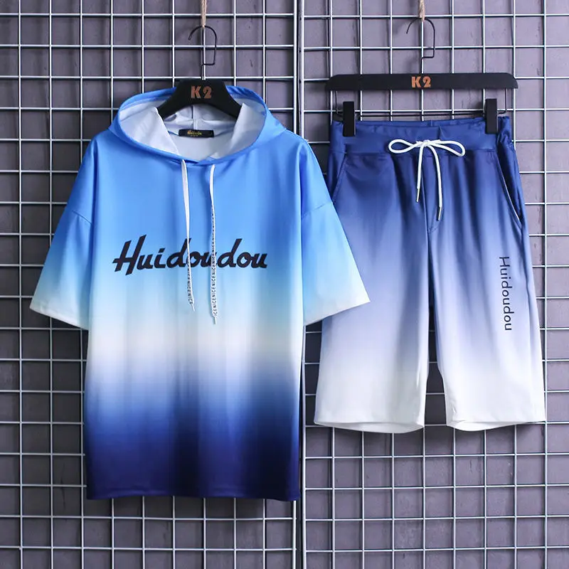 Summer thin ice silk t-shirt men's leisure sports short sleeve Shorts Set Korean fashion couple 2-piece set
Summer thin ice silk t-shirt men's leisure sports short sleeve Shorts Set Korean fashion couple 2-piece set