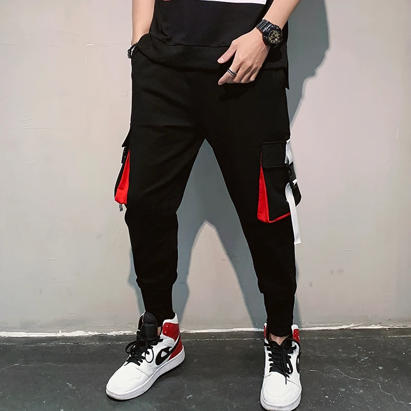 Men Ribbons Color Block Black Pocket Cargo Pants Harem Joggers Harajuku Sweatpant Hip Hop Male Trousers Streetwear
Men Ribbons Color Block Black Pocket Cargo Pants Harem Joggers Harajuku Sweatpant Hip Hop Male Trousers Streetwear