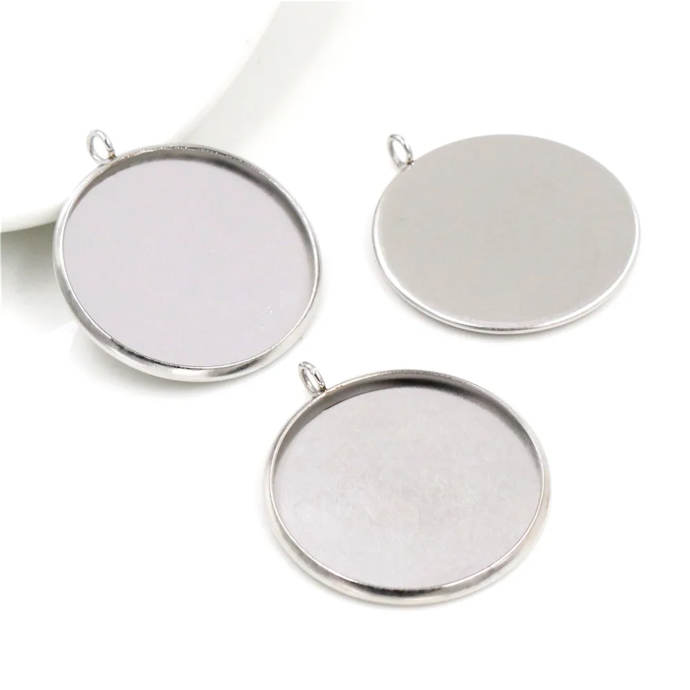( No Fade ) 10pcs 25mm Inner Size Stainless Steel Material Simple Style Cabochon Base Cameo Setting Charms Pendant Tray-D4-52 
( No Fade ) 10pcs 25mm Inner Size Stainless Steel Material Simple Style Cabochon Base Cameo Setting Charms Pendant Tray-D4-52