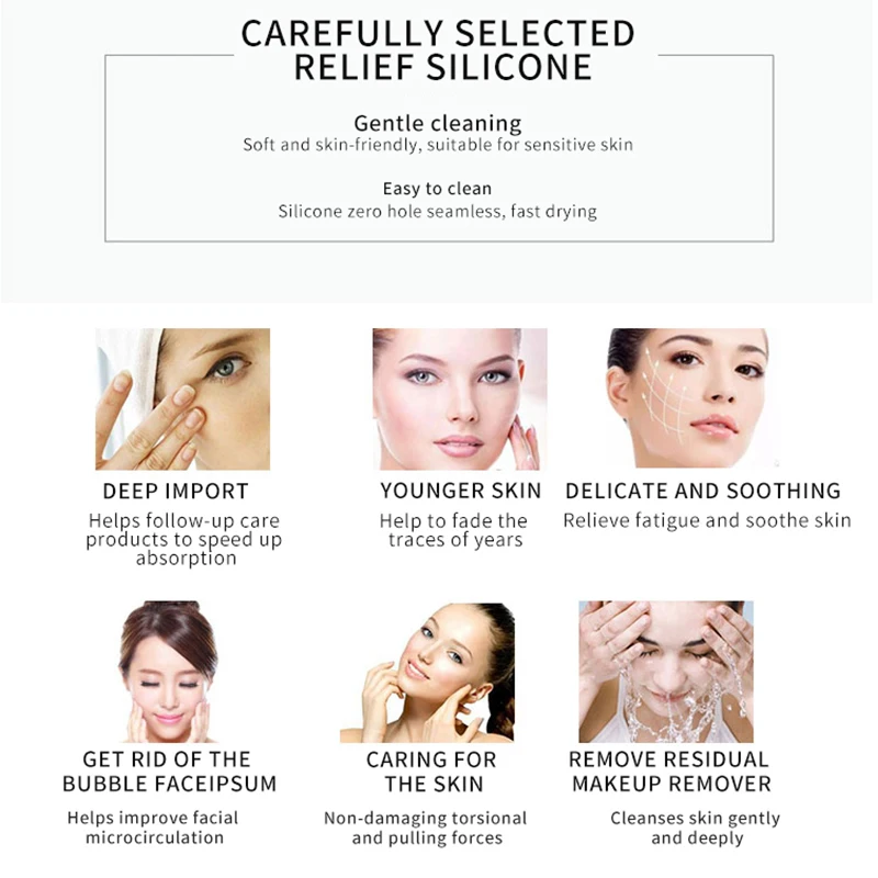 Ultrasonic cleansing instrument electric silicone face washing instrument face cleaner charging waterproof massage instrument
Ultrasonic cleansing instrument electric silicone face washing instrument face cleaner charging waterproof massage instrument