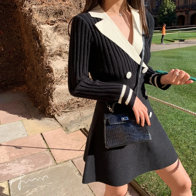 College Style Women Dress 2021 New Autumn And Winter Temperament Slim Long Sleeve Solid Dress Female
College Style Women Dress 2021 New Autumn And Winter Temperament Slim Long Sleeve Solid Dress Female