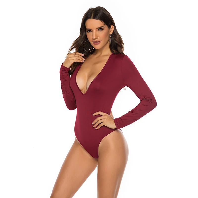 Summer Fashion Sexy Rompers Women Jumpsuit Deep V Neck Long-Sleeves Black Playsuits Solid Bodysuits
Summer Fashion Sexy Rompers Women Jumpsuit Deep V Neck Long-Sleeves Black Playsuits Solid Bodysuits