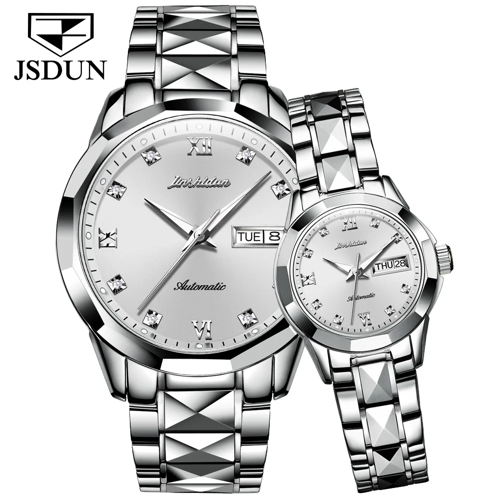 JSDUN Fashion Couple Watch Men's Waterproof Silver Stainless Steel Couple Casual Ladies Mechanical Watch Relogio Masculino
JSDUN Fashion Couple Watch Men's Waterproof Silver Stainless Steel Couple Casual Ladies Mechanical Watch Relogio Masculino