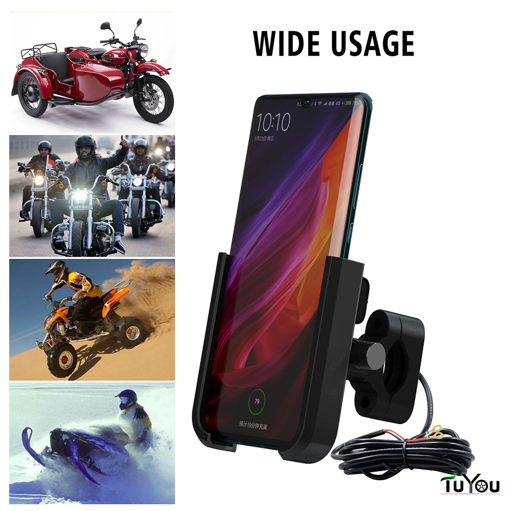 Motorcycle Accessorie handlebar Mobile Phone Holder GPS stand bracket Automatic USB Aluminum CNC rotating mobile phone bracket
Motorcycle Accessorie handlebar Mobile Phone Holder GPS stand bracket Automatic USB Aluminum CNC rotating mobile phone bracket