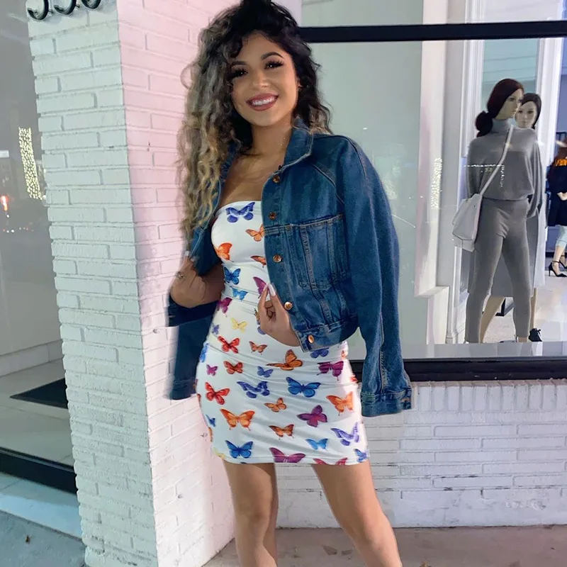 Butterfly Print Strapless Women Party Dress Sexy Hot Clubwear Bodycon Skinny Wrap Chest Mini Dresses 2020 Fashion Slim
Butterfly Print Strapless Women Party Dress Sexy Hot Clubwear Bodycon Skinny Wrap Chest Mini Dresses 2020 Fashion Slim