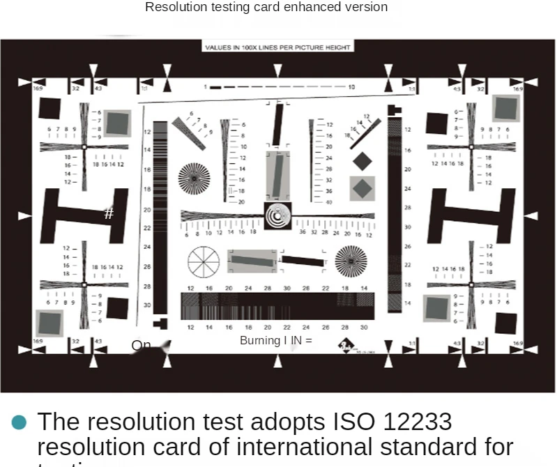 ISO12233 Split Rate Test Card Enhanced 4000 Line Camera Camera Lens Resolution Card 2X
ISO12233 Split Rate Test Card Enhanced 4000 Line Camera Camera Lens Resolution Card 2X