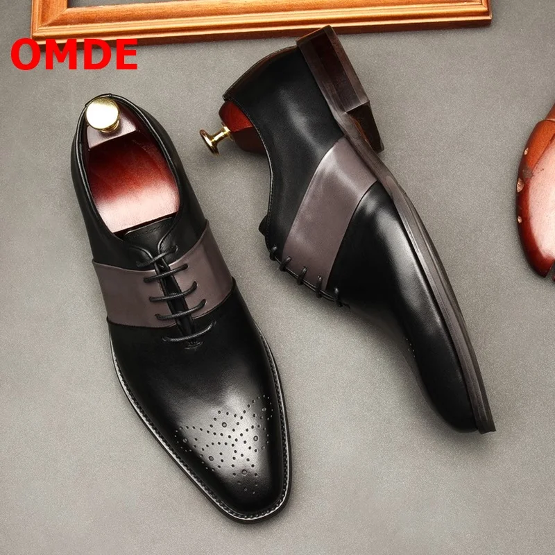 OMDE New Fashion Handmade Genuine Leather Shoes Men Brogue Dress Shoes Lace-up Patchwork Mens Formal Shoes Oxfords Wedding Shoes 
OMDE New Fashion Handmade Genuine Leather Shoes Men Brogue Dress Shoes Lace-up Patchwork Mens Formal Shoes Oxfords Wedding Shoes