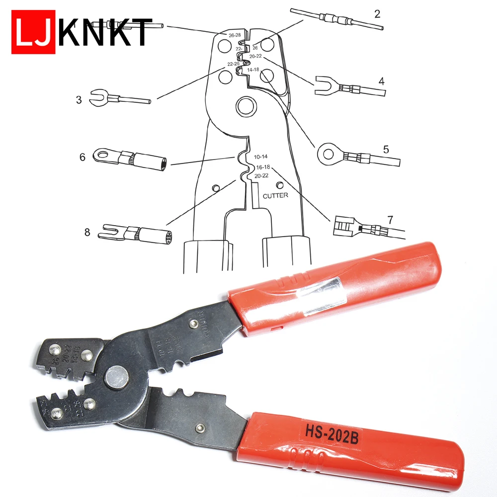 

Мульти HS-202B Портативный ручной обжимной инструмент обжимные плоскогубцы терминалы Crimpper функциональный мини щипчика провода изолированные...